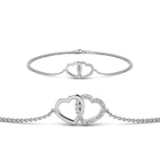 Heart Interlocked Chain Bracelet